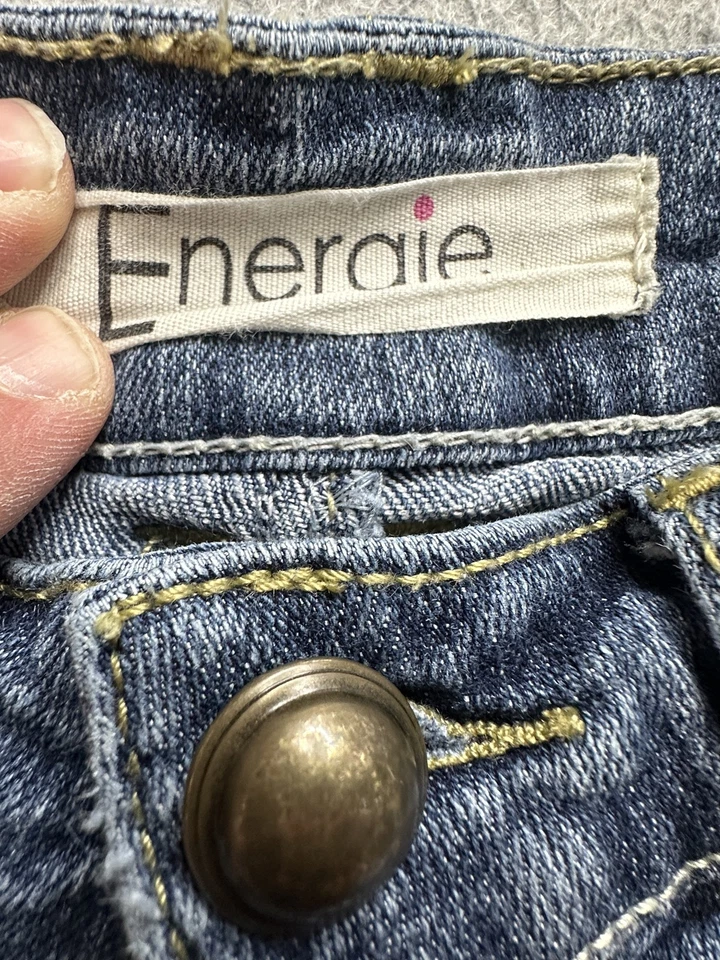 Energie Denim Shorts Womens 5 Blue Distressed Cuffed Raw Hem Premiere Casual Y2K - Image 2 of 4