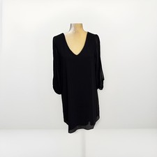 Lulus Black Cold Shoulder 3/4 Sleeve Shift Dress Size S