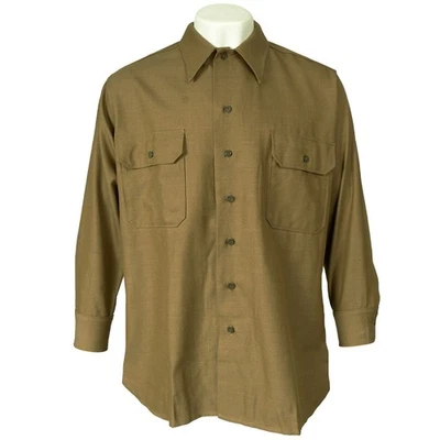 Camisa de Campo Hombre Alistado del Ejército de los Estados Unidos Segunda Guerra Mundial - Top OD de Franela de Lana Repro - Imagen 1 de 4