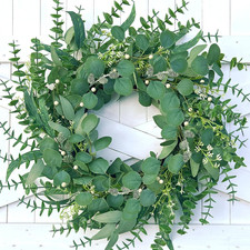 22-Inch Eucalyptus and Berry Spring Wreath for Year-Round Decor