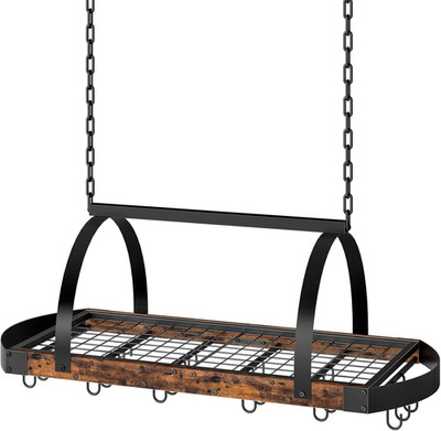 Hanging Pot Rack, Pot Hanger for Kitchen, Ceiling Mounted Pot Holder, Cookware O