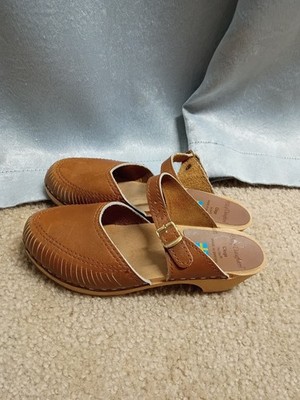 Olof Daughters By Ulla Leather Clogs Made In Sweden Womens Size 36 Brown Holie