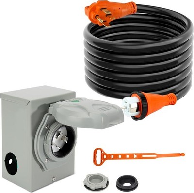 2 Years Warranty, OPL5 50 Amp Generator Cord 25FT and Power Inlet Box (Pre-Drill