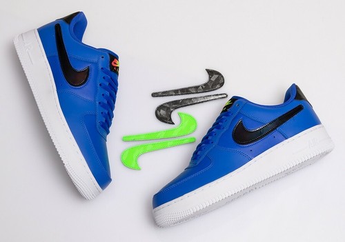 Nike Air Force 1 \u0026#039;07 LV8 3 UK 7.5 (EUR 42 'Racer Blue' White Removable  Swooshes | eBay