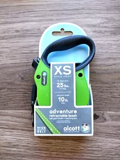 XS Alcott Retractable Dog Leash 10 ft Reflective Flat Belt Puppy Cat to 25 lbs