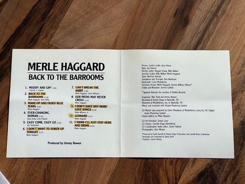 MERLE HAGGARD Back To The Barrooms USA / JAPAN CD album pressing - Picture 4 of 4