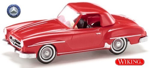 MB 190 SL Cabriolet (1955) mit rotem Hardtop - Wiking - Maßstab 1/87 - HO - Bild 1 von 1