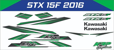 KAWASAKI STX 15 F 2016 Graphics / Decal / Sticker Kit GREEN | eBay