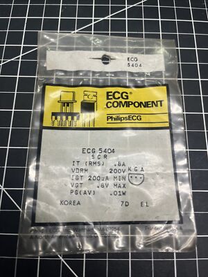 1 Ea ~ ECG5404 ~ Philips ECG 200V @ 0.8A Silicon Controlled Rectifier SCR ~ NOS