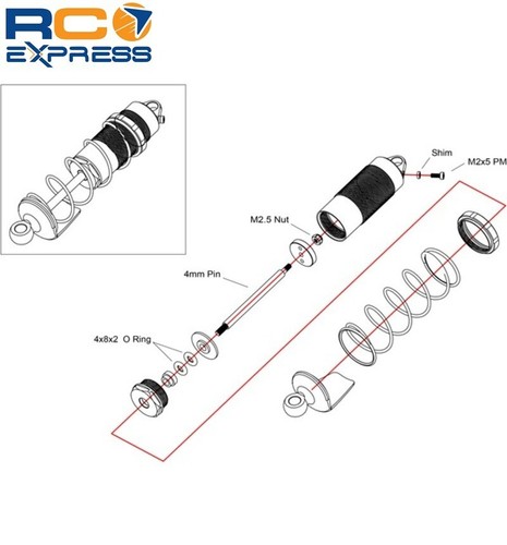 Hot Racing Arrma BLX 4S Aluminum Threaded Rear Shock Bodies TFF155AR08 - Picture 3 of 5