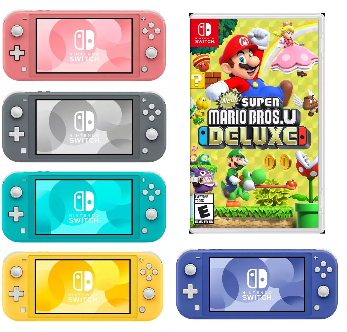 NEW Nintendo Switch Lite + Super Mario U Deluxe CHOOSE YOUR COLOR