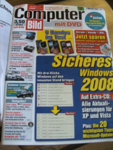 Zeitschrift Computer-Bild 1/2008 - ohne DVD/CD - geringe Mängel