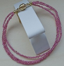 Mega Neu♦️ 3 Reihig Pink Turmalin Armband Designer in aus 9kt 375 Gold ♦️♦️ 8769