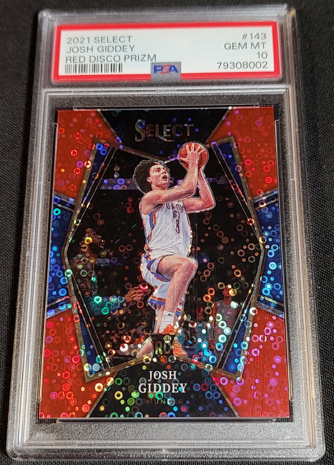 PSA 10 RC /49 JOSH GIDDEY RED DISCO PRIZM TRUE ROOKIE #143 2021-22 Panini Select