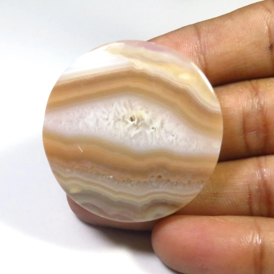 Peach Onyx Geode Cabochon Loose 84Cts Natural Onyx Agate Gemstone 38mm OND-1319 - Image 3 of 4