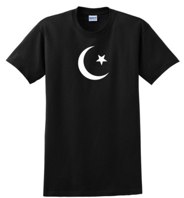 Islamic Moon Star Muslim Symbol Shirt Shirt faith religious Black White S-5XL