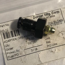 DORNER MFG. CORP PART # 45-12  ADAPTER GREASING STD , FREE SHIPPING!!!