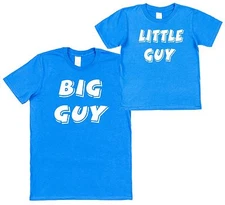 Big Guy & Little Guy Matching T-Shirts Dad & Son T-Shirt Set Father & Child Tees