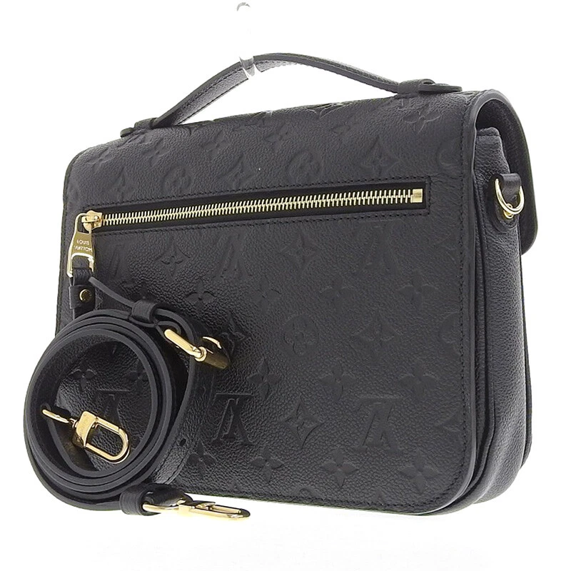 LOUIS VUITTON Metis Pochette Empreinte Leather Crossbody Bag Black