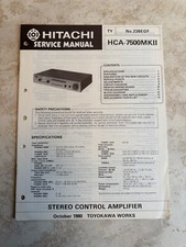 HITACHI HCA-7500MKII AMPLIFICATORE CONTROLLO STEREO MANUALE DI SERVIZIO - ORIGINALE