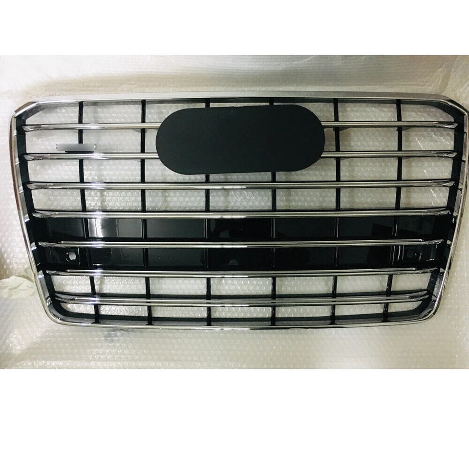 Parrilla de parachoques delantero malla superior rejilla plateada para Audi A8 2015 2016 2017 Foto 2 de 4
