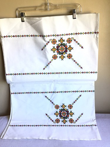 Vintage Demianchuk Importing Trade Co West Germany Colorful Tablecloth 62" x 90" - Picture 8 of 9