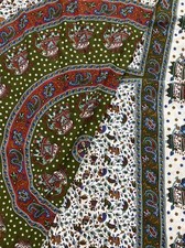 Made in India Colorful Tablecloth Elephants 100 Cotton Very Large 97 X 84