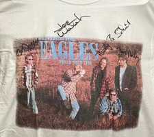 THE EAGLES 1996 WORLD TOUR FULL BAND HAND SIGNED AUTOGRAPHED XL MEN'S T-SHIRT