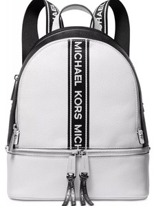 mk black and white backpack