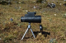 Monocolo Cannocchiale 12x50 mm Osservazione con Treppiedi, Portatelefono, Torcia