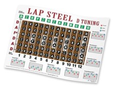 Lap Steel Guitar Fretboard Wall Chart Poster D Tuning Notes Rolls 11x17