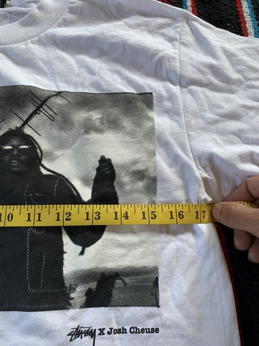 Vintage Stussy x Josh Cheuse T-shirt Adult Small White Double Sided - Picture 5 of 6