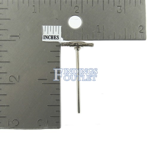 Miniatuare Brush Mounted on Mandrel 3/4" 1" Soft Medium Hard Brass Steel 12pcs - Picture 5 of 19