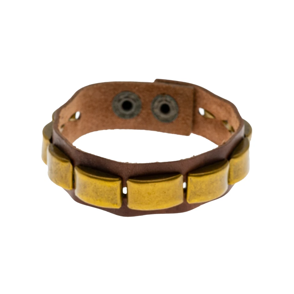 Véritable Cuir Bracelet - Laiton Bracelet,Manchette Poignet Bras Protection - Photo 2/3