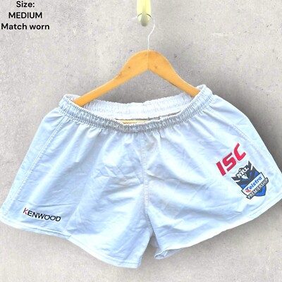 ST GEORGE ILLAWARRA DRAGONS MATCH WORN SHORTS WHITE ISC size Medium 