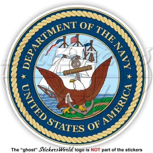 STICKERSWORLD US Department of The Navy Sceau USA États-Unis Amérique, 90mm Vinyle Autocollant