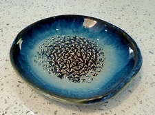 Simply Stoneware Garlic/Ginger Grater  Blue/Brown Round Ceramic Glossy