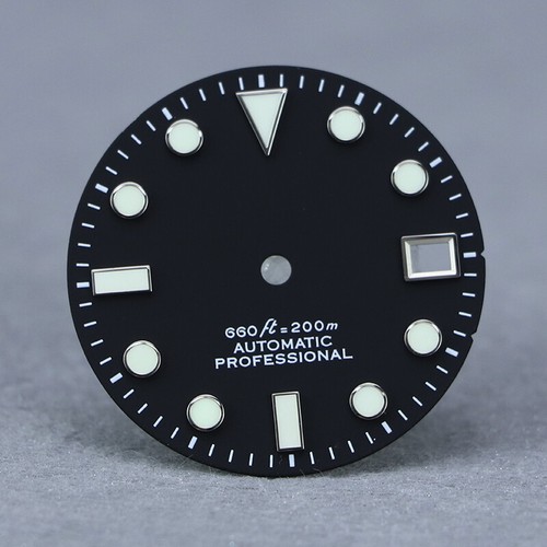 28.5mm matte black dial YM Mechanical watch diving skx007 NH35 BGW9/C3 lume - Picture 6 of 9