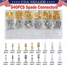 540Pcs Quick Splice Male&Female Wire Spade Connector Crimp Terminals for Speaker