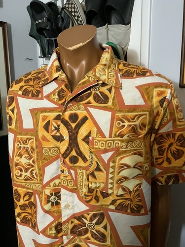 Vintage Y2K Rusty Hawaiian Polyester Surf Loop Collar Camp Button S/S Shirt Sz.M - Picture 10 of 10