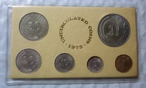 1975 SINGAPORE - OFFICIAL MINT SET (6) - YR of RABBIT - ORIG. BROWN WALLET -RARE - Picture 12 of 13