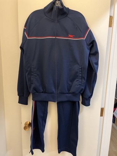 Asics Tiger Trainingsanzug, Vintage 80er/90er Jahre, blaue Jacke & Hose, Gr. XL, LESEN