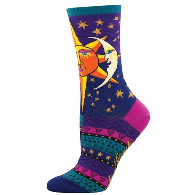 Sun And Moon Purple Laurel Burch 9-11 Sock Smith 1 Pair WNC2051-PRP