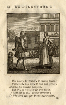 Antiker Berufsdruck - Diener - Hilfe - St. Clara - 1699