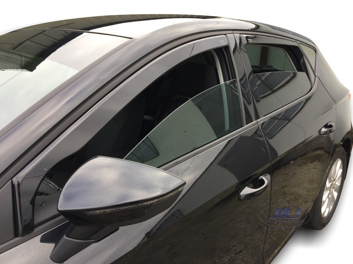 ISpeed Wind Deflectors For Seat Leon MK3 5-Door & Estate (2014-2019) – 4pc Dark Tinted In-Channel Set, 2-Year Warranty
