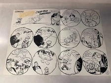 HUMPHREY #21 original art HUGE DOUBLE SPLASH KREMER 1952 SNOW DOG PUNISH CAT