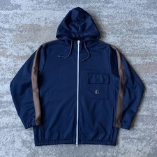 Universal Works Zip Up Hoodie Track Jacket Medium Navy Brown Relaxed Fit