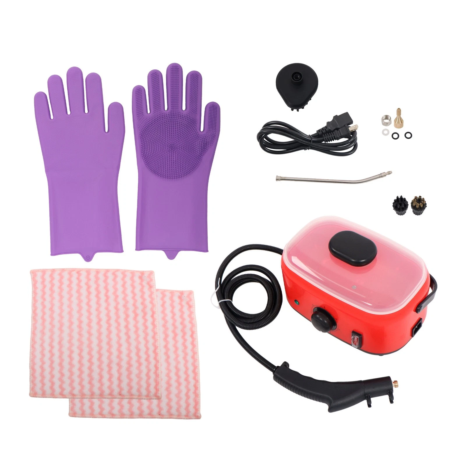 LABLT 1500ml 2500w 110V High Pressure Steam Cleaner Machine Portable (Red)