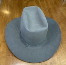 RESISTOL 4X Beaver Cowboy Hat 7 1/8 Tycoon Gray VTG Self-Conforming Texas USA