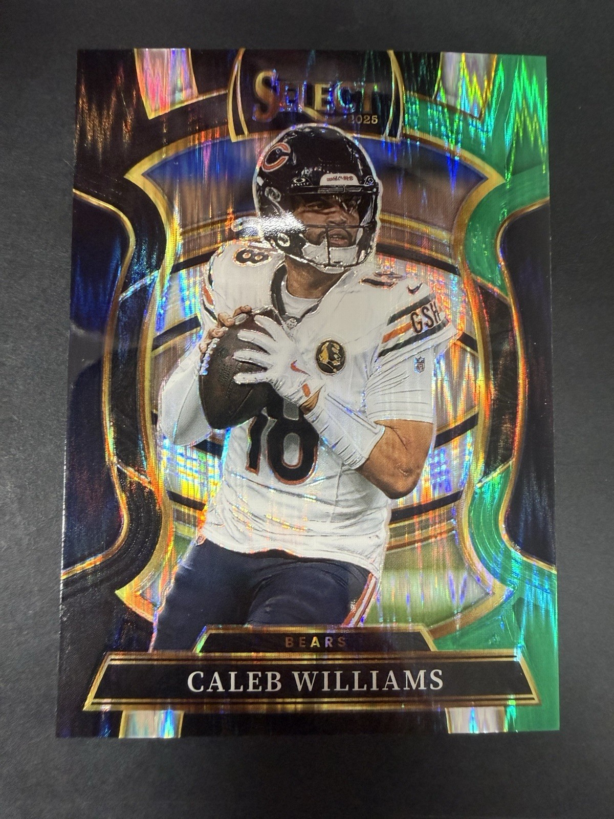 2025 Panini Select - Caleb Williams Concourse Black & Green Shock #73 - Bears